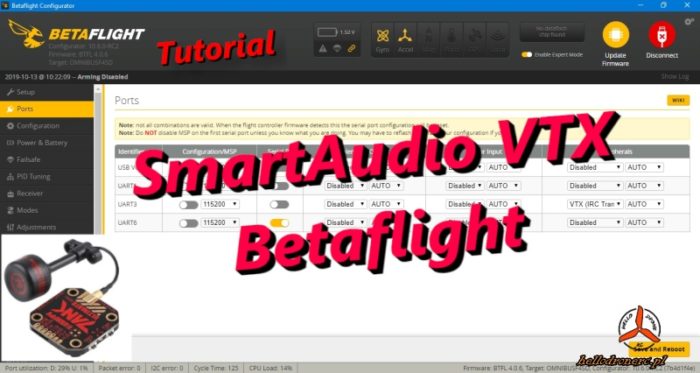 SmartAudio vtx betaflight Tramp protocol nadajnik wideo